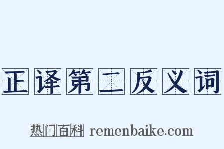 正译第二反义词是什么意思的图片